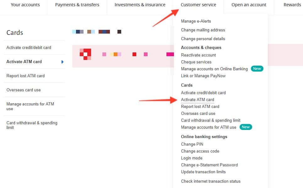 Activate OCBC ATM Card Via Online Banking