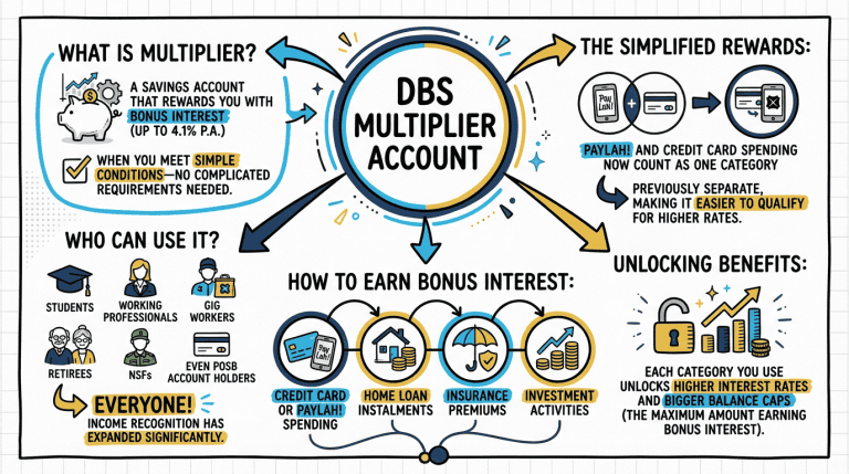 DBS Multiplier account for higher interest with simple conditions and bonus rewards.