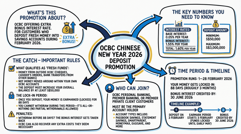 OCBC Chinese New Year 2026 deposit promotion with bonus interest rates and rules.