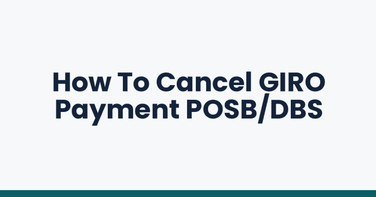 How To Cancel GIRO Payment POSB/DBS